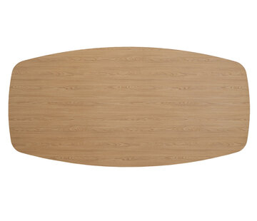 Bronx71 Tischplatte Liam dänisch oval Eichenlook Melamin 240 x 120 cm