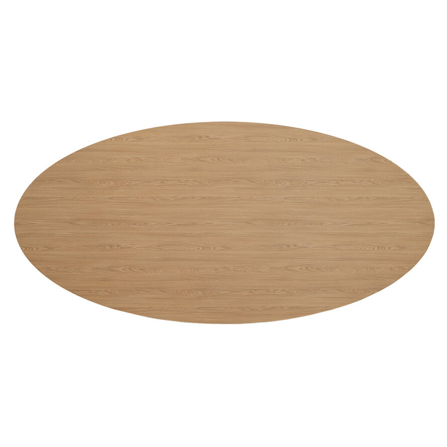 Tischplatte Liam oval Eichenlook Melamin 270 x 130 cm
