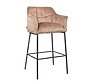 Barstuhl Samt Jayron mit Armlehne taupe 82 cm
