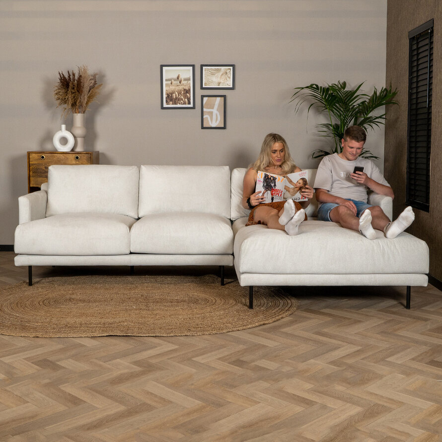 Ecksofa Denver Leder beige rechts