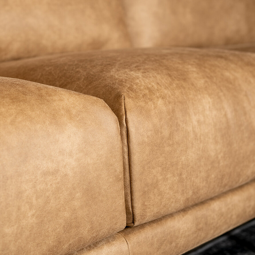 Ecksofa Denver Leder beige rechts