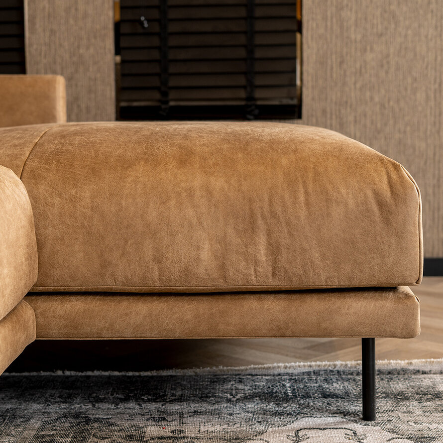 Ecksofa Denver Leder beige rechts