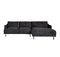 Ecksofa Denver Stoff schwarz rechts
