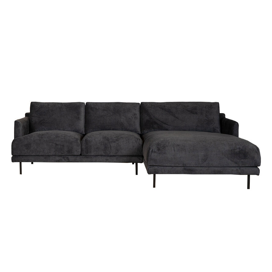 Ecksofa Denver Stoff schwarz rechts