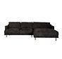 Ecksofa Denver Chenille schwarz rechts