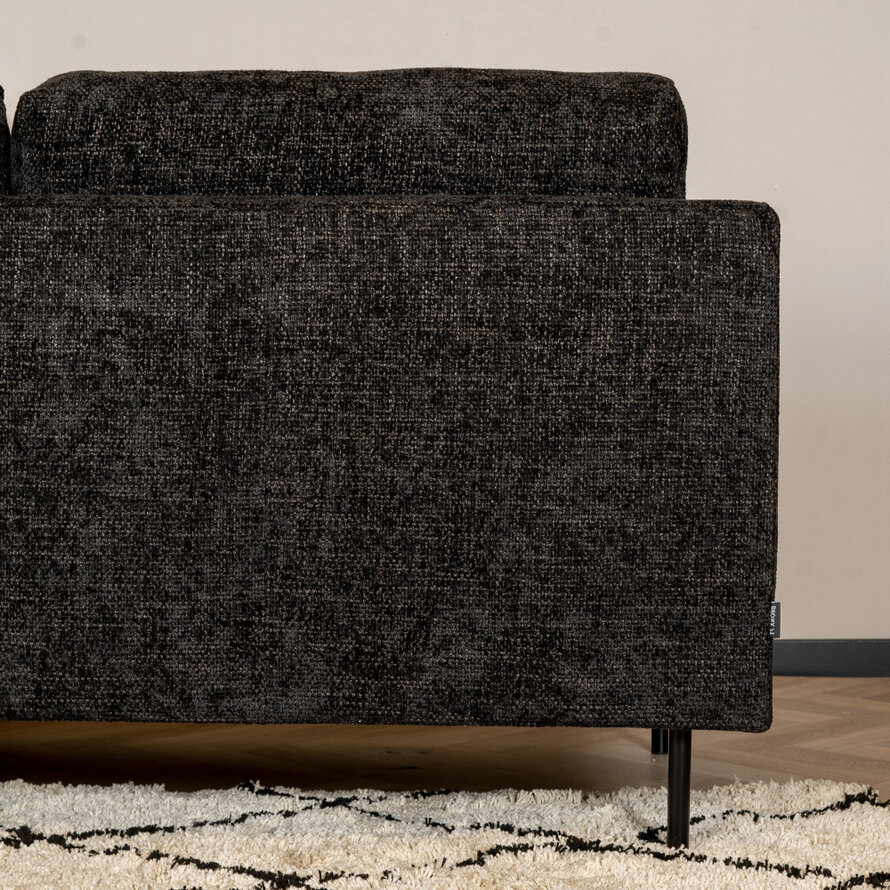 Ecksofa Denver Chenille schwarz rechts