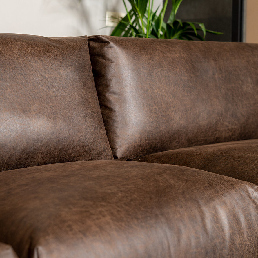 Ecksofa Denver Leder braun rechts