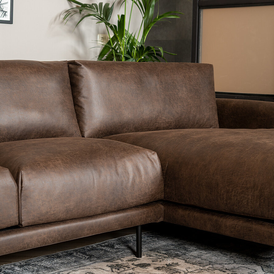 Ecksofa Denver Leder braun rechts