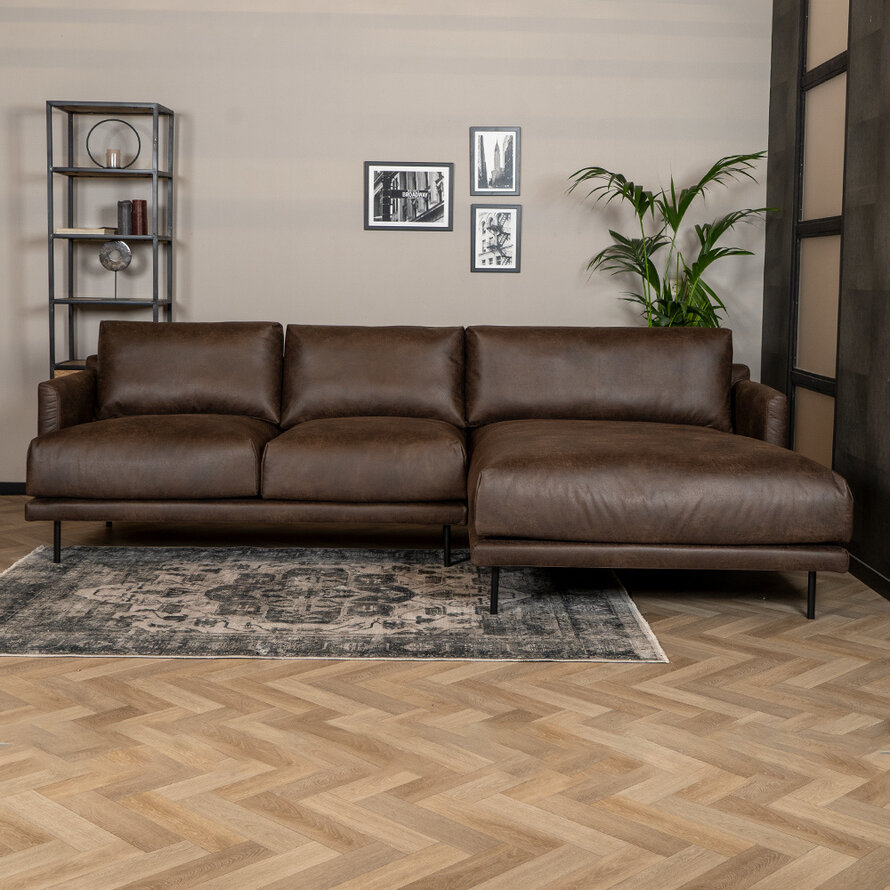 Ecksofa Denver Leder braun rechts