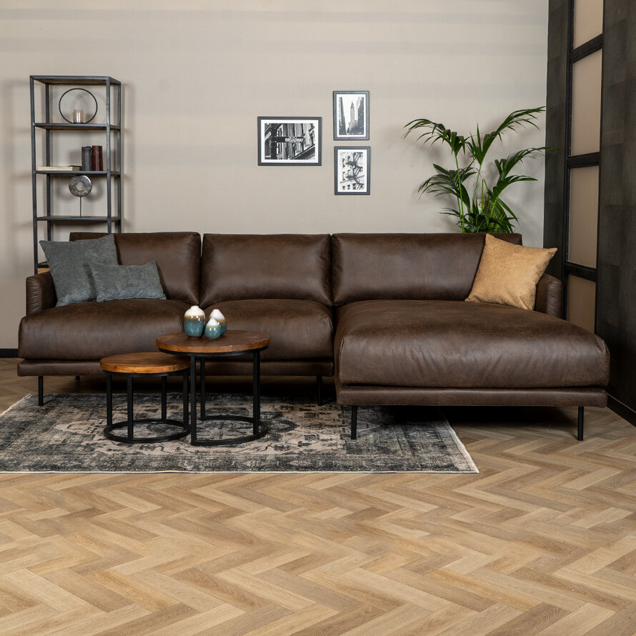 Ecksofa Denver Leder braun rechts