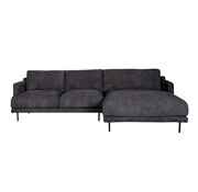 Bronx71 Ecksofa Denver Bouclé schwarz rechts