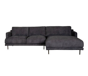 Bronx71 Ecksofa Denver Bouclé schwarz rechts
