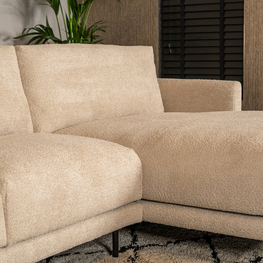 Ecksofa Denver Bouclé taupe rechts