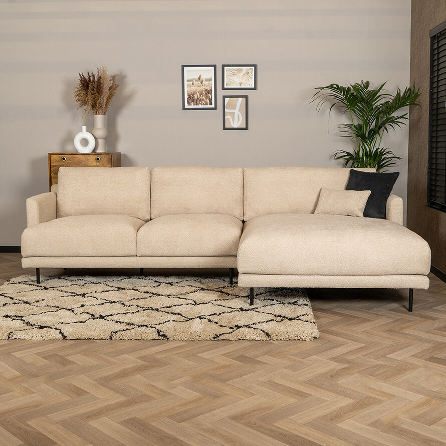 Ecksofa Denver Bouclé taupe rechts