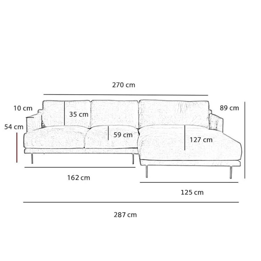 Ecksofa Denver Bouclé taupe rechts