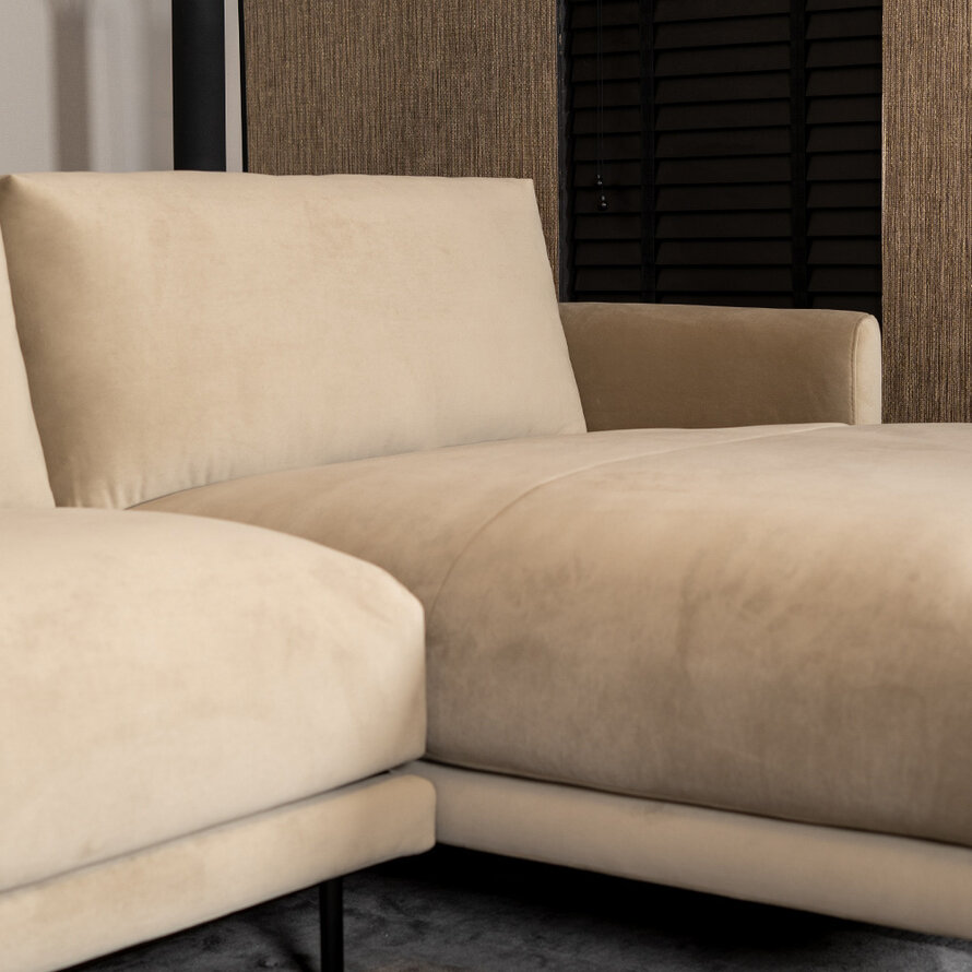 Ecksofa Denver Samt creme rechts