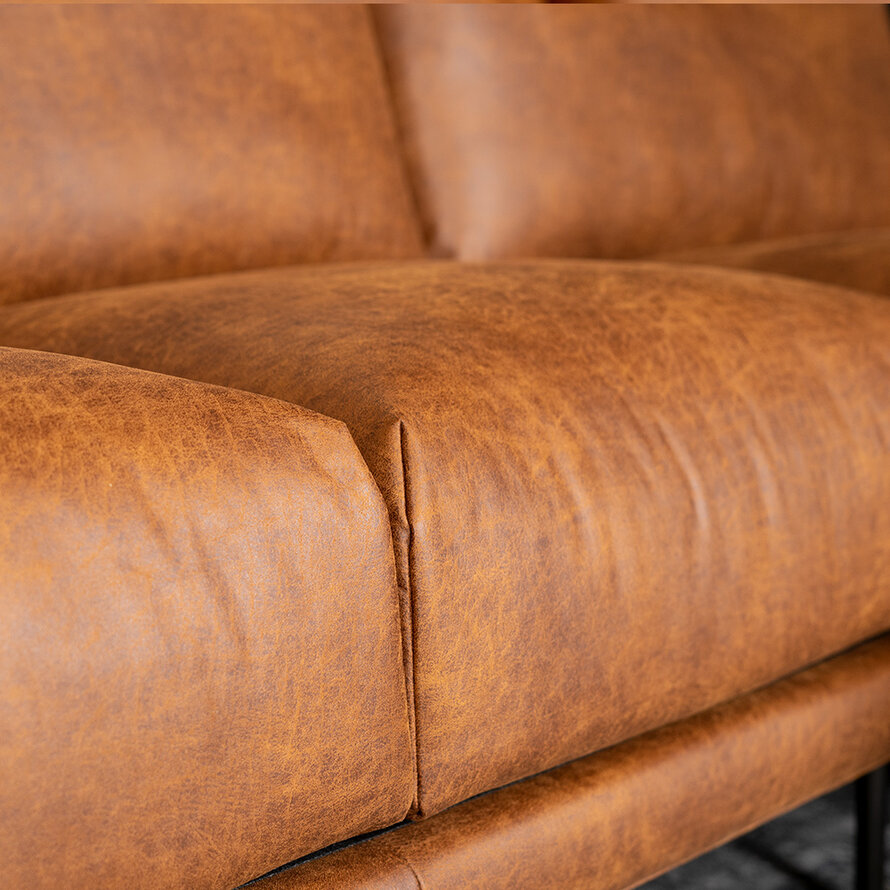 Ecksofa Denver Leder cognac rechts