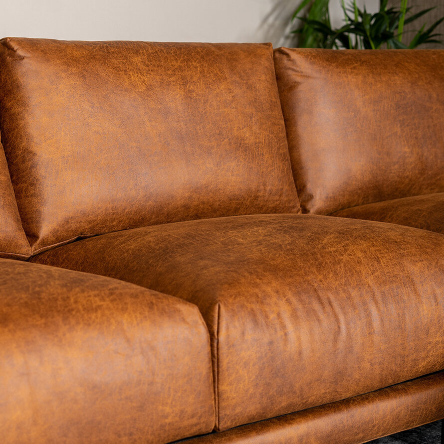 Ecksofa Denver Leder cognac rechts