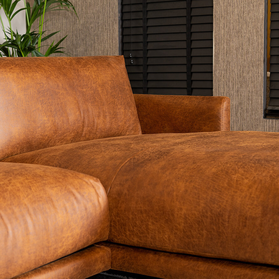 Ecksofa Denver Leder cognac rechts