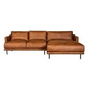 Bronx71 Ecksofa Denver Leder cognac rechts