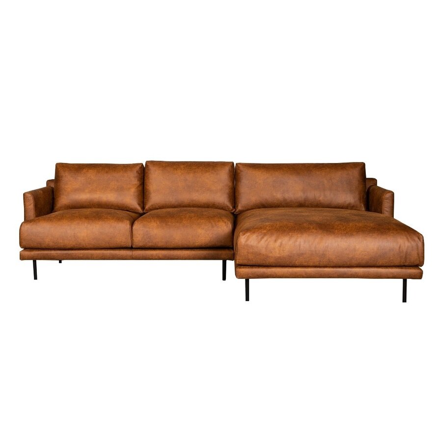 Ecksofa Denver Leder cognac rechts