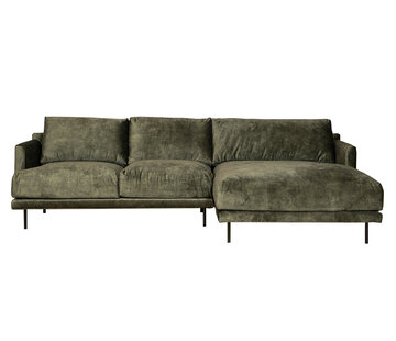 Bronx71 Ecksofa Denver Samt dunkelgrün rechts