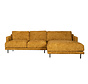 Ecksofa Denver Chenille ockergelb/cognac rechts