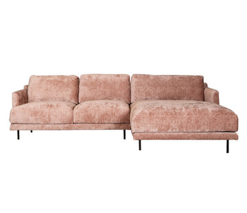 Bronx71 Ecksofa Denver Chenille pink rechts