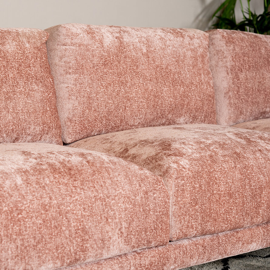 Ecksofa Denver Chenille pink rechts