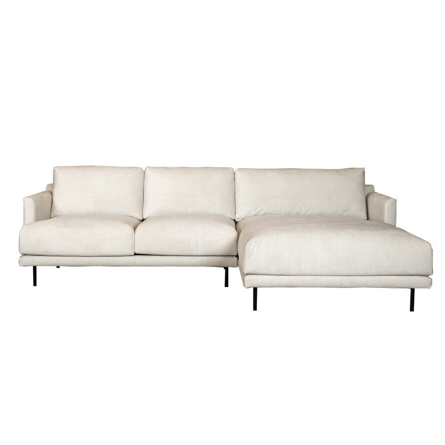 Ecksofa Denver Stoff off white rechts