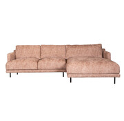 Bronx71 Ecksofa Denver Chenille rosa rechts