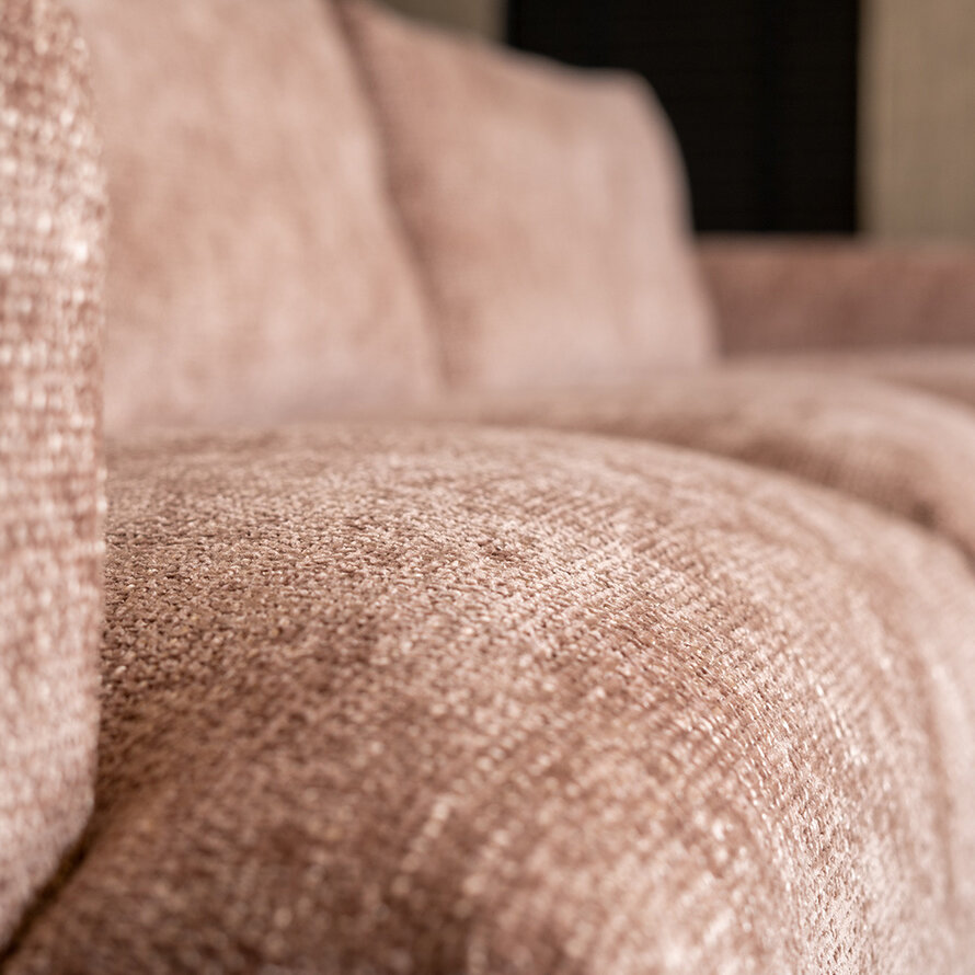 Ecksofa Denver Chenille rosa rechts