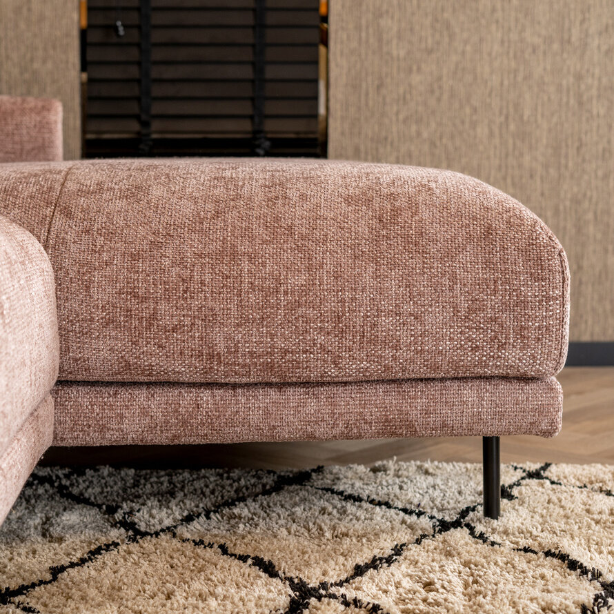 Ecksofa Denver Chenille rosa rechts