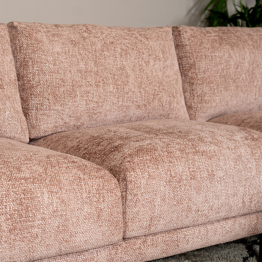 Ecksofa Denver Chenille rosa rechts