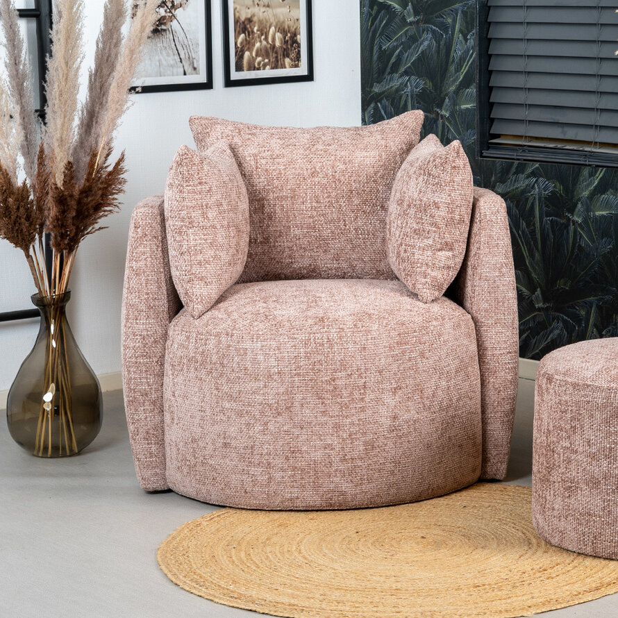 Sessel Ruby Chenille rosa