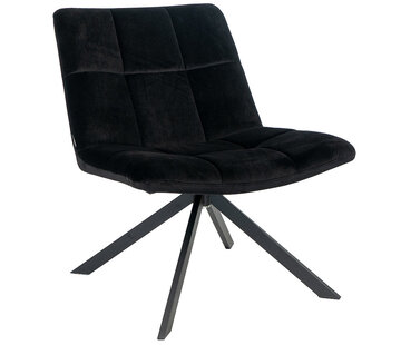 Bronx71 Samt Sessel Eevi schwarz drehbar
