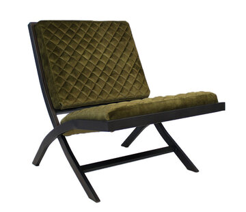 Luxury Design Sessel Madrid Samt olivgrün