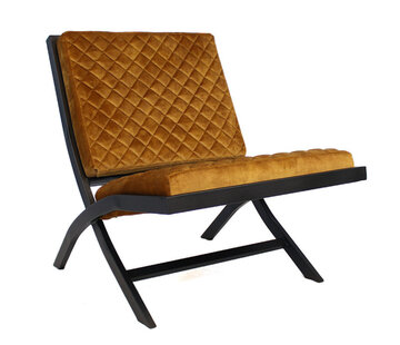 Luxury Design Sessel Madrid Samt ockergelb
