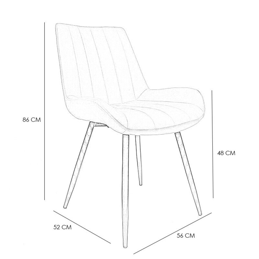 Polsterstuhl Microfaser Brooke cognac