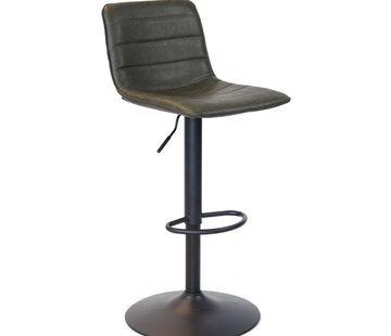 Bronx71 Barhocker Boston höhenverstellbar Leder olivgrün 60-76 cm