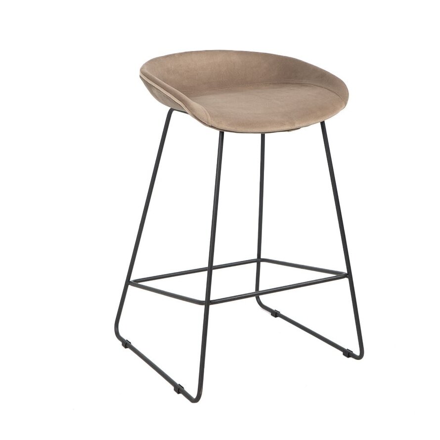 Gastro Barhocker Samt Oslo taupe 66 cm