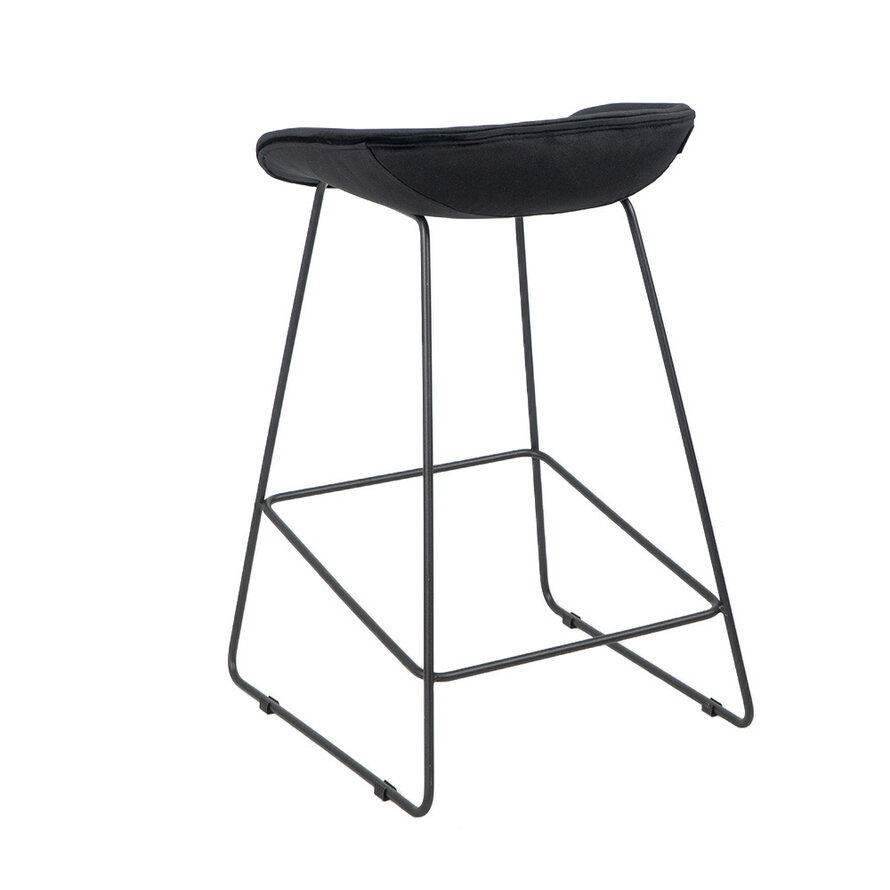 Gastro Barhocker Samt Oslo schwarz 66 cm