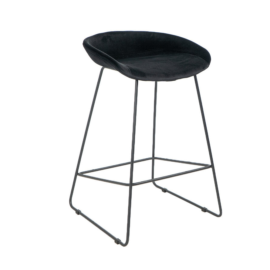 Gastro Barhocker Samt Oslo schwarz 66 cm