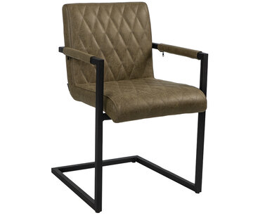 Bronx71 Stuhl Diamond Eco-Leder mit Armlehne olivgrün
