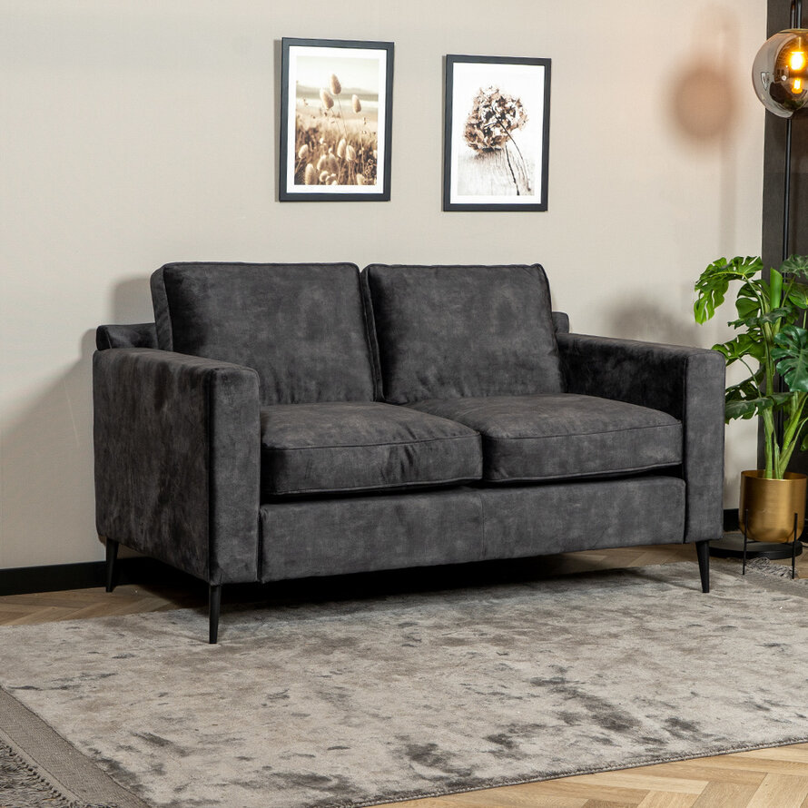 Samt Sofa 2-Sitzer Florida anthrazit