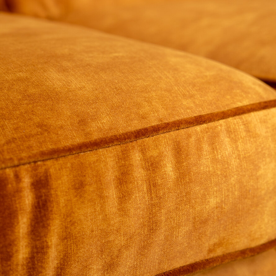 Samt Sofa 2-Sitzer Florida ockergelb/cognac