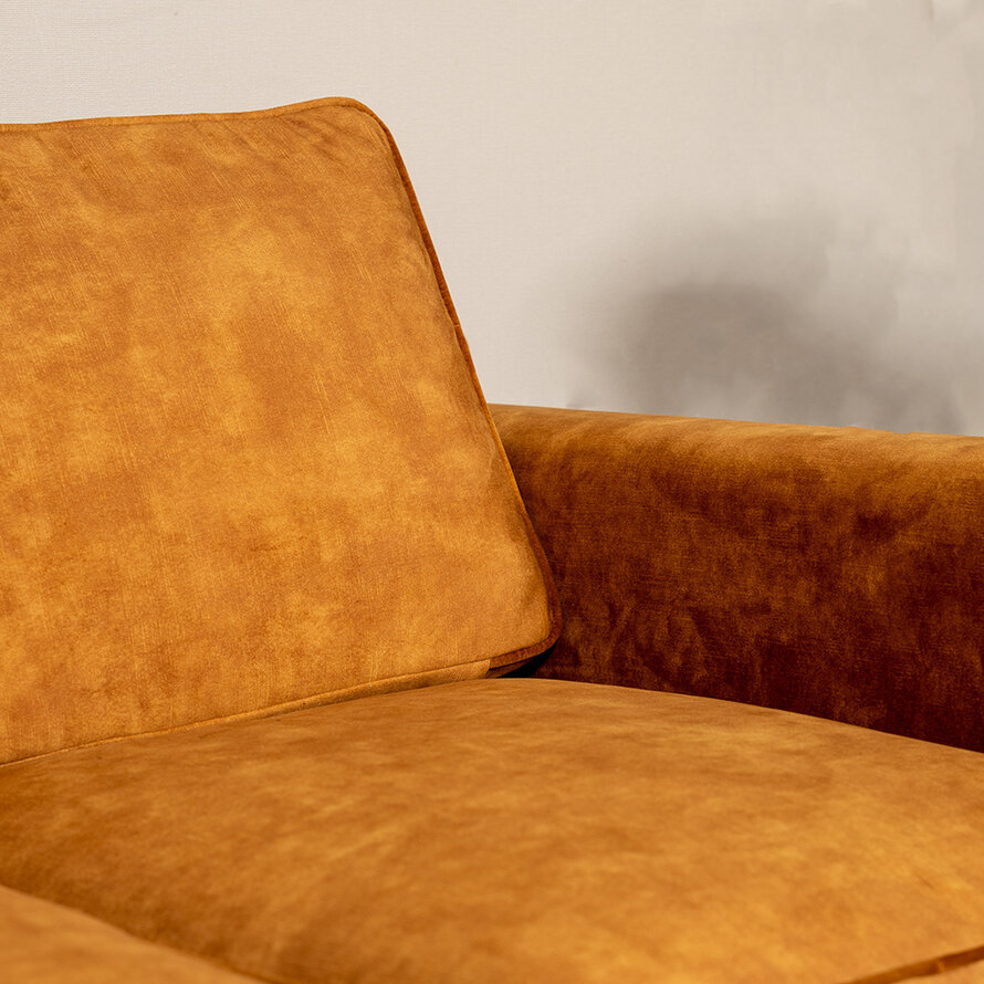 Samt Sofa 2-Sitzer Florida ockergelb/cognac