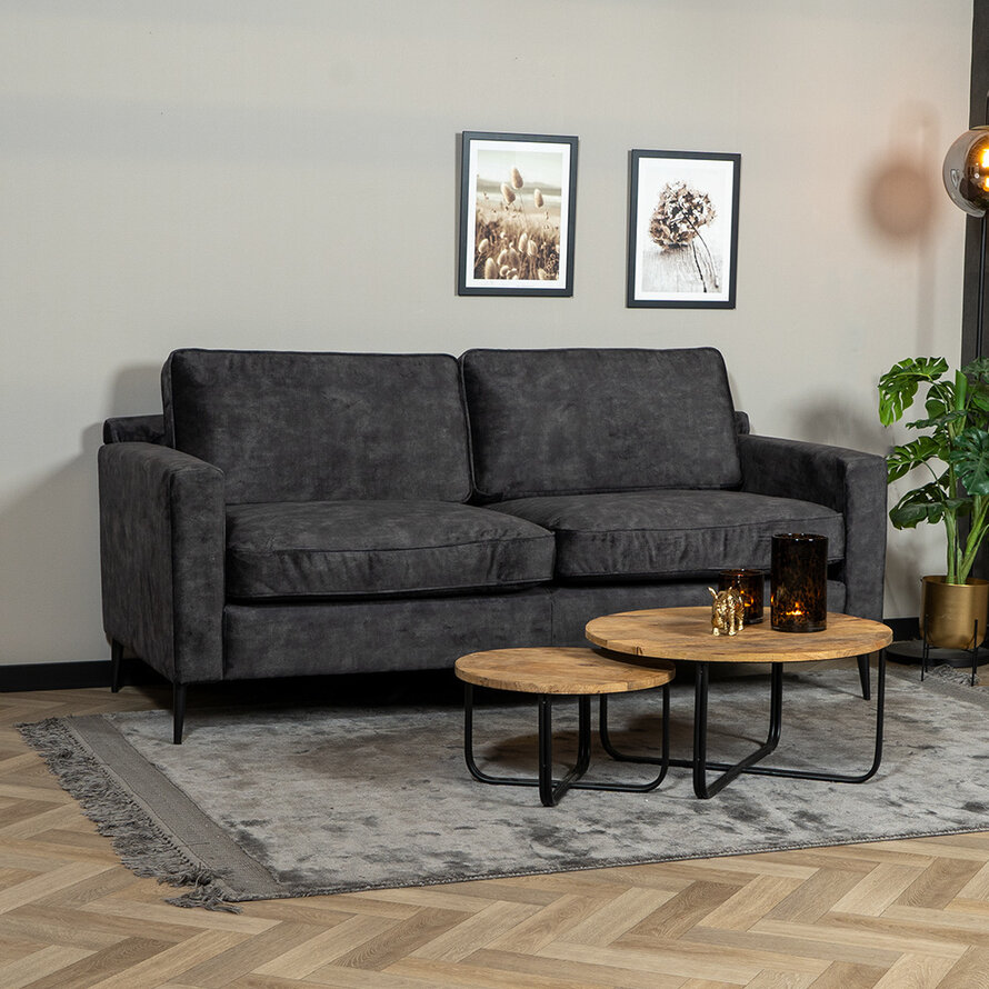 Samt Sofa 3-Sitzer Florida anthrazit