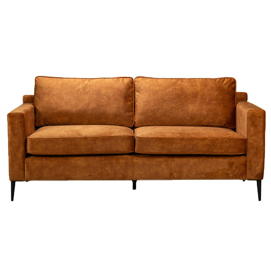 Samt Sofa 3-Sitzer Florida ockergelb/cognac