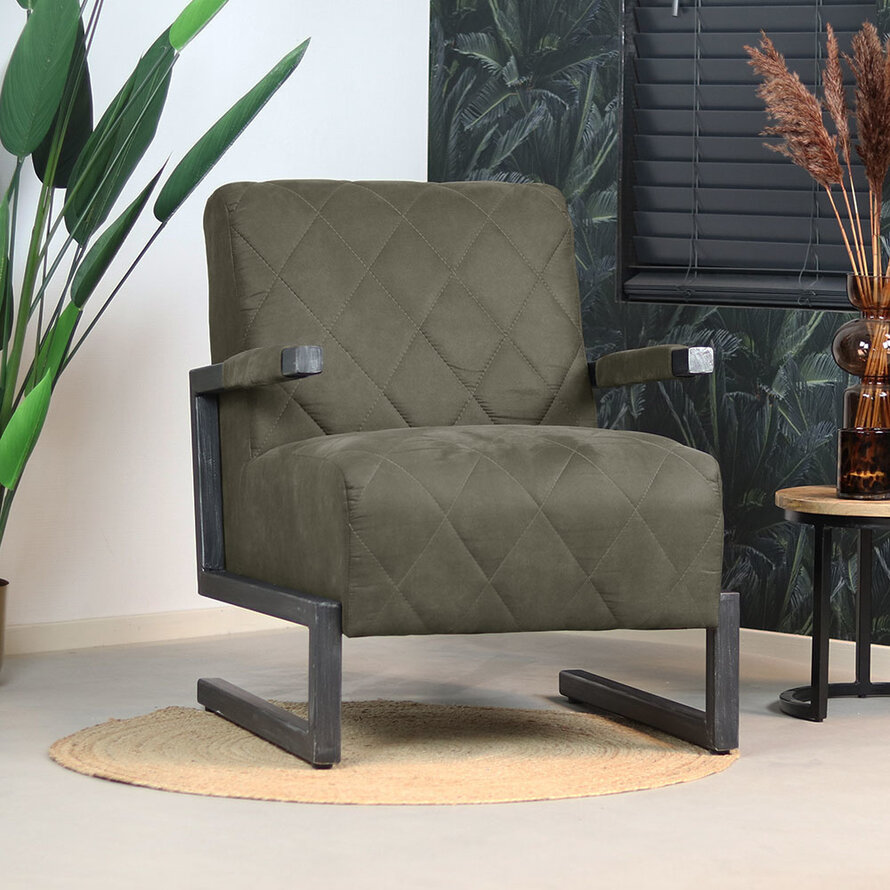 Fauteuil Morris olijfgroen microvezel